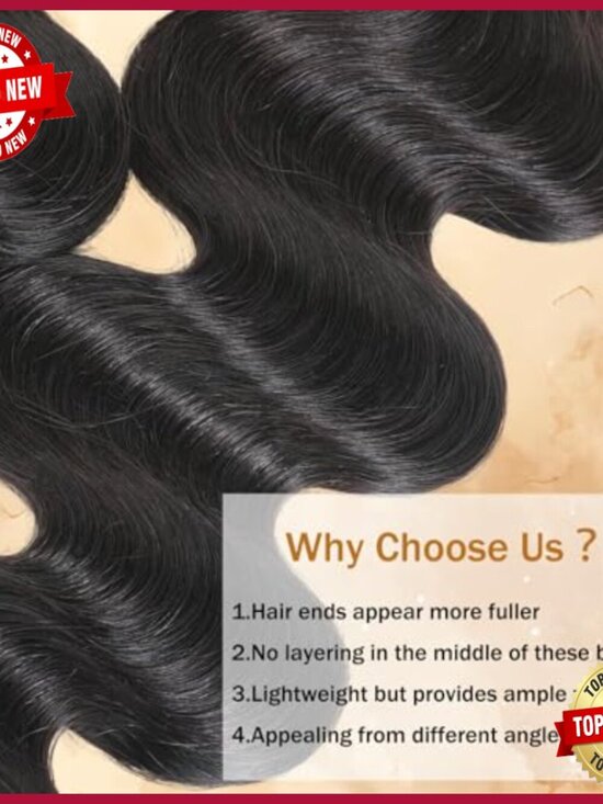 Virgin Human Hair Extensions 18-22 Inch Body Wave Bundles Double Weft main image 5